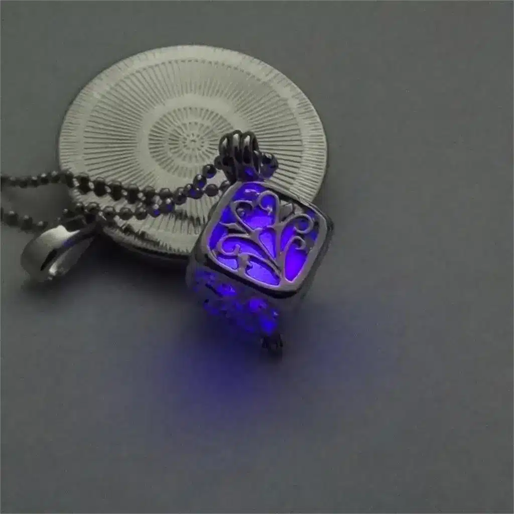 Tree Of Life Dark Luminous Necklaces Silver Color Chain Necklace Glowing in Dark Pendant Necklaces Collares Maxi Choker Jewelry 17