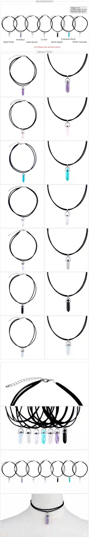 Artilady pu leather opal choker necklace fashion boho choker for women jewelry party gift 20