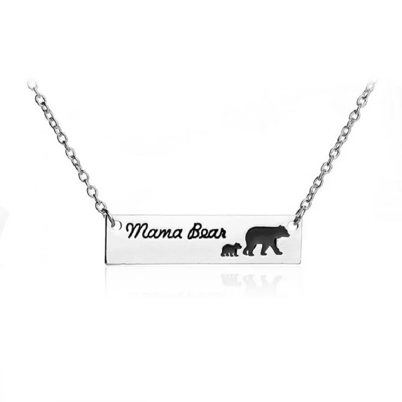Fashion Charm Women Necklace Jewelry "Mama Bear" Necklace A Mother Bear and a group of Baby Bear 1-6 Style Pendant Necklace 2