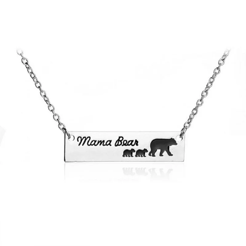Fashion Charm Women Necklace Jewelry "Mama Bear" Necklace A Mother Bear and a group of Baby Bear 1-6 Style Pendant Necklace 3