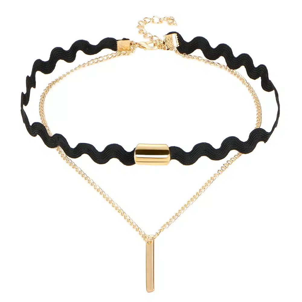 IF ME New Fashion 10pcs/set Black Gothic Choker Necklaces Set for Women Sexy Lace Flower Pu Leather Chokers Collar Jewelry Girl 39