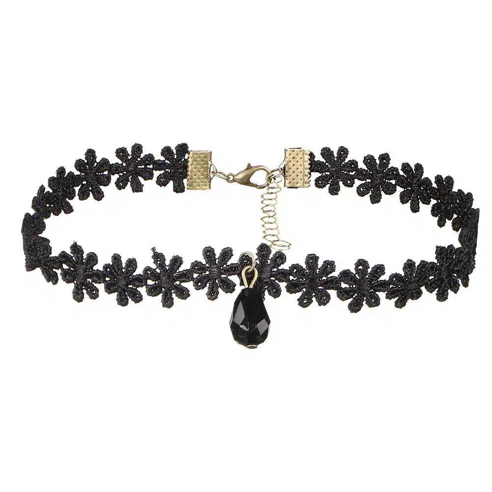 IF ME New Fashion 10pcs/set Black Gothic Choker Necklaces Set for Women Sexy Lace Flower Pu Leather Chokers Collar Jewelry Girl 44