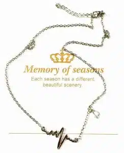 2017 Simple Wave Heart Necklace Chic Ecg Pulse Plated Charm Pendant Necklace Lightning Women Vintage Jewelry Accessories 4