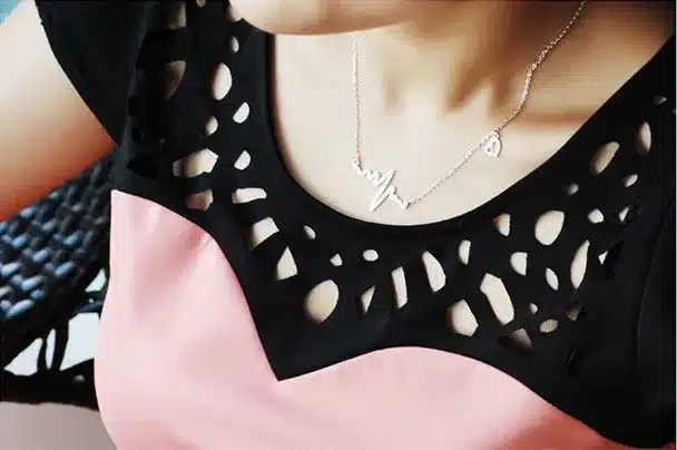 2017 Simple Wave Heart Necklace Chic Ecg Pulse Plated Charm Pendant Necklace Lightning Women Vintage Jewelry Accessories 5