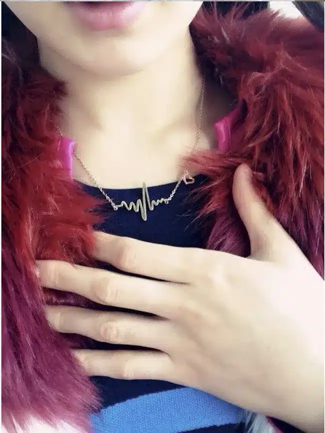 2017 Simple Wave Heart Necklace Chic Ecg Pulse Plated Charm Pendant Necklace Lightning Women Vintage Jewelry Accessories 6