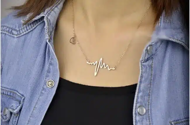 2017 Simple Wave Heart Necklace Chic Ecg Pulse Plated Charm Pendant Necklace Lightning Women Vintage Jewelry Accessories 7