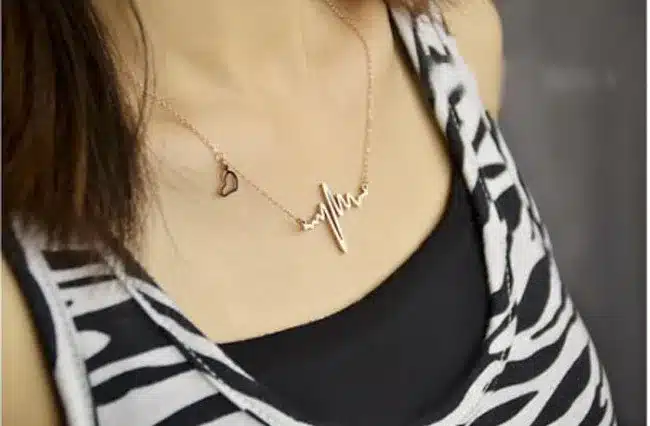 2017 Simple Wave Heart Necklace Chic Ecg Pulse Plated Charm Pendant Necklace Lightning Women Vintage Jewelry Accessories 8