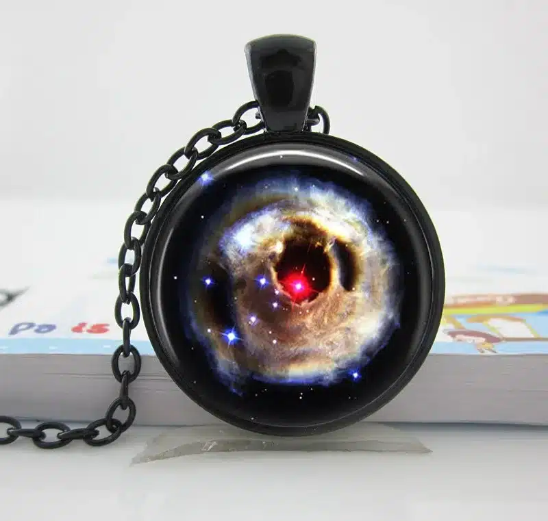 C22 Nebula Space Pendant , Astronomy Geek Jewelry, Nebula Pendant Galaxy Necklace Space Necklace Glass Dome Pendant HZ1 46
