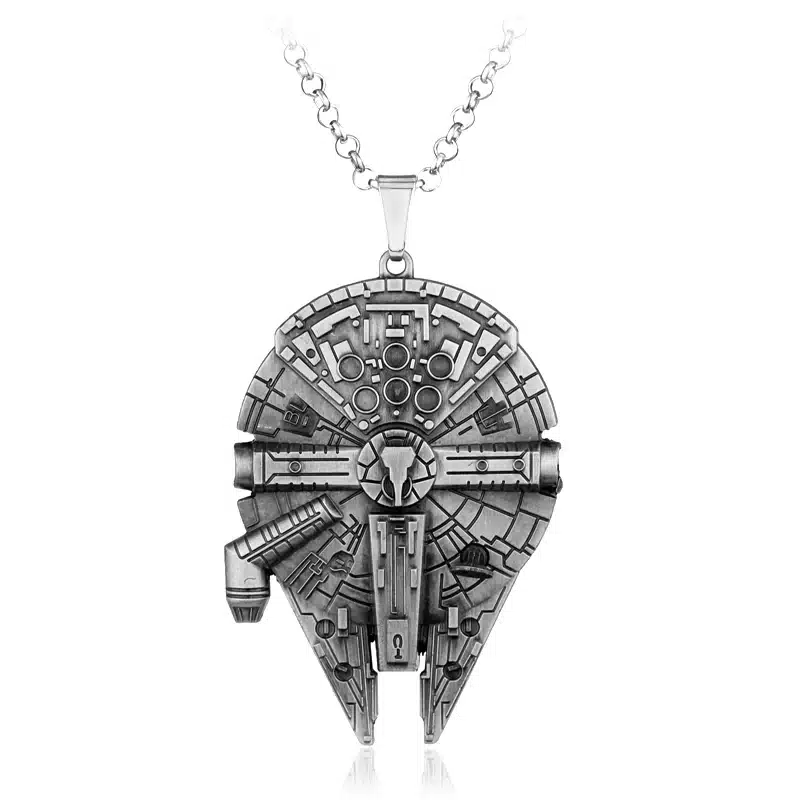 Movie Jewelry Star Wars Necklace Millennium Falcon Darth Vader Metal Pendant Necklace For Fans Souvenirs Men Women Film Lovers 18