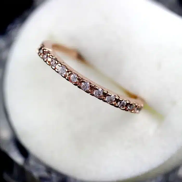 Women Wedding Rings Fianit Rose Gold Color Cubic Zirconia Engagement Ring Female Jewelry Anillos Gift Jewellery Uloveido J029 30