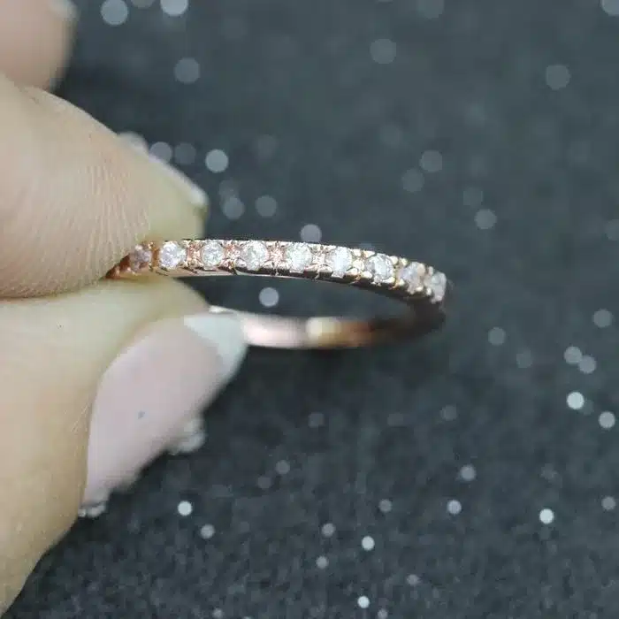 Women Wedding Rings Fianit Rose Gold Color Cubic Zirconia Engagement Ring Female Jewelry Anillos Gift Jewellery Uloveido J029 33