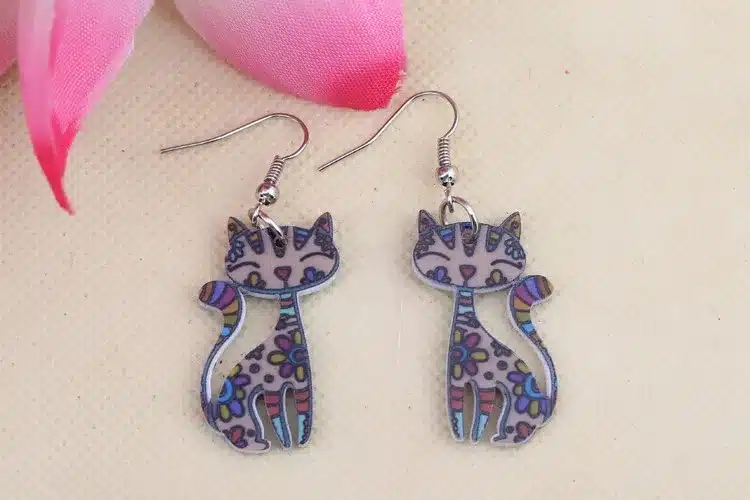 Bonsny Drop Cat Earrings Dangle Long Acrylic Pattern Earring Fashion Jewelry For Women 2016 New Arrive Accessories 15