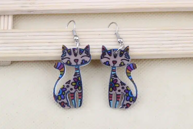 Bonsny Drop Cat Earrings Dangle Long Acrylic Pattern Earring Fashion Jewelry For Women 2016 New Arrive Accessories 16