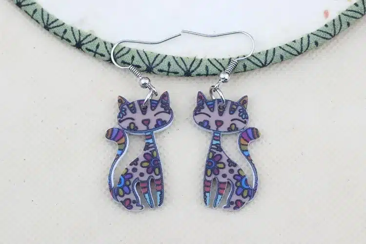 Bonsny Drop Cat Earrings Dangle Long Acrylic Pattern Earring Fashion Jewelry For Women 2016 New Arrive Accessories 17