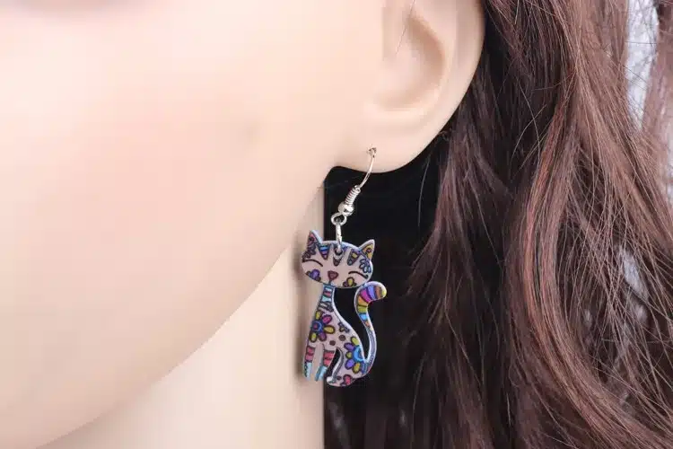 Bonsny Drop Cat Earrings Dangle Long Acrylic Pattern Earring Fashion Jewelry For Women 2016 New Arrive Accessories 18