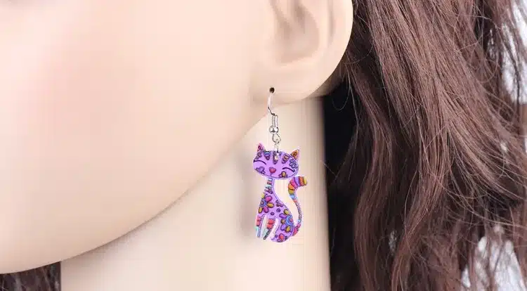 Bonsny Drop Cat Earrings Dangle Long Acrylic Pattern Earring Fashion Jewelry For Women 2016 New Arrive Accessories 19