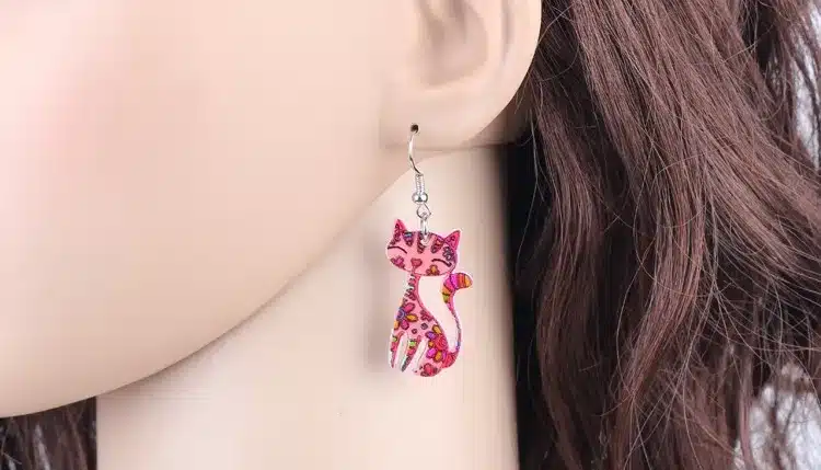Bonsny Drop Cat Earrings Dangle Long Acrylic Pattern Earring Fashion Jewelry For Women 2016 New Arrive Accessories 21