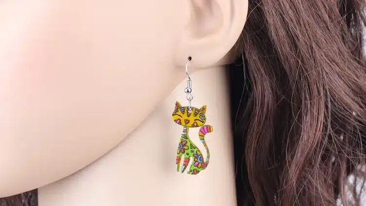 Bonsny Drop Cat Earrings Dangle Long Acrylic Pattern Earring Fashion Jewelry For Women 2016 New Arrive Accessories 22