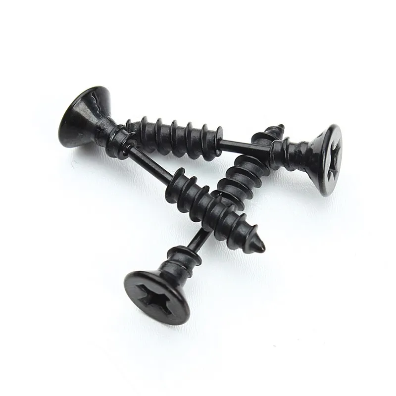 1Pair Punk Fashion Gold Black Color Stainless Nail Screw Stud Earring for Women & Men Helix Ear Piercings Fashion Jewelry F3903 17
