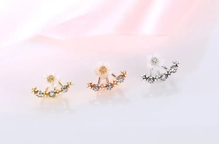SMJEL 2017 Fashion Jewelry Cute Cherry Blossoms Flower Stud Earrings for Women Several Peach Blossoms Earrings S129 37