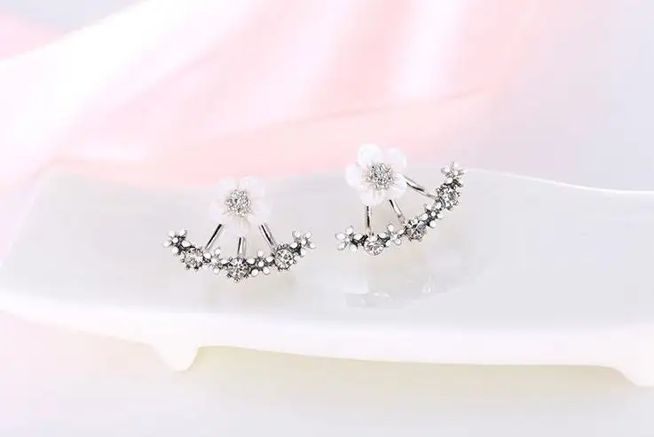 SMJEL 2017 Fashion Jewelry Cute Cherry Blossoms Flower Stud Earrings for Women Several Peach Blossoms Earrings S129 39
