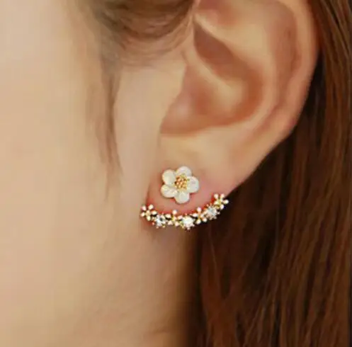 SMJEL 2017 Fashion Jewelry Cute Cherry Blossoms Flower Stud Earrings for Women Several Peach Blossoms Earrings S129 41