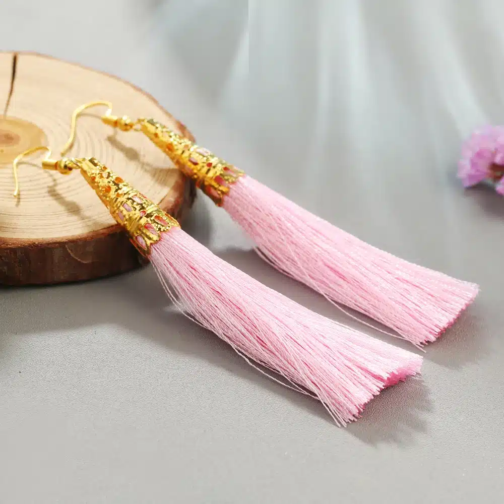 Long Tassel Earrings for Women Drop Fiber Dangle Brincos Boucle d'oreille Brush Earrings Fashion Jewelry Pendientes Bijoux 31