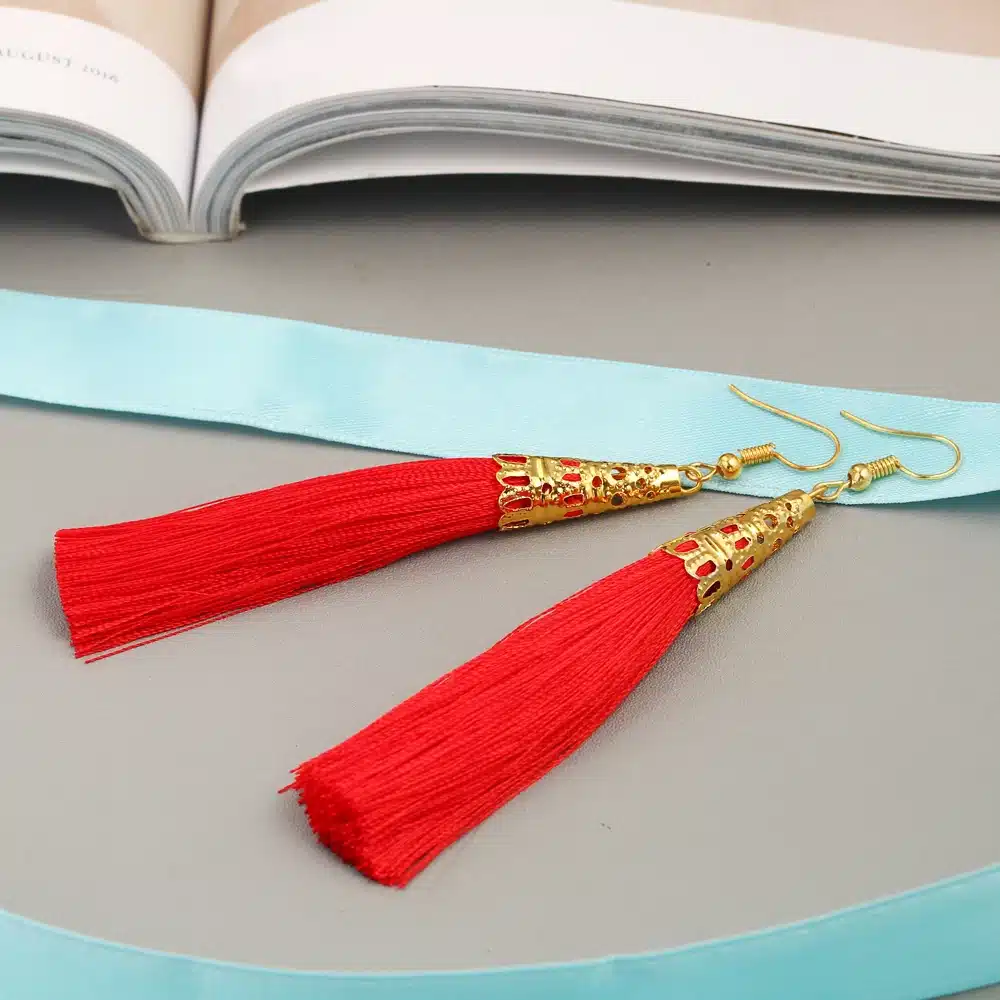 Long Tassel Earrings for Women Drop Fiber Dangle Brincos Boucle d'oreille Brush Earrings Fashion Jewelry Pendientes Bijoux 32
