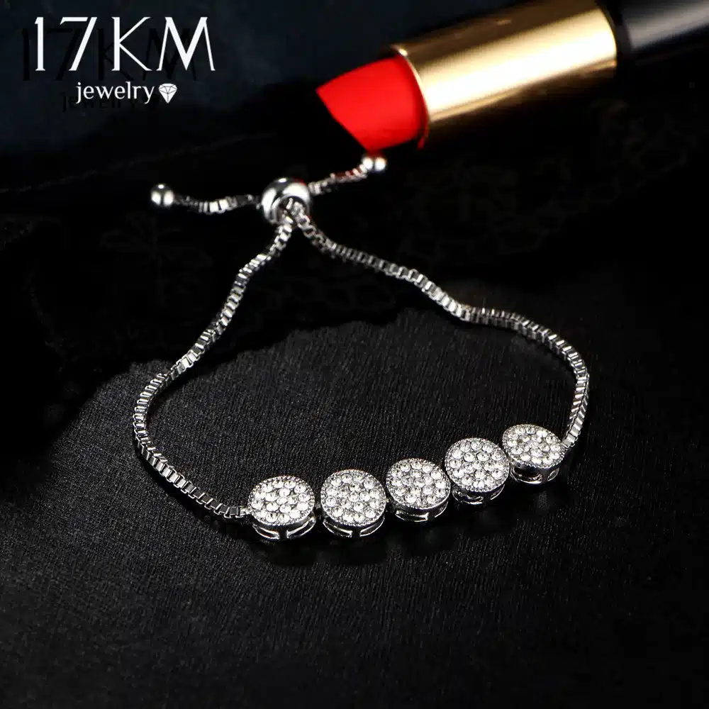 17KM 2017 Fashion Adjustable Bracelets For Women Pulseras Mujer Wedding Crystal Bracelet Charm Femme Party Jewelry Friend Gift 42