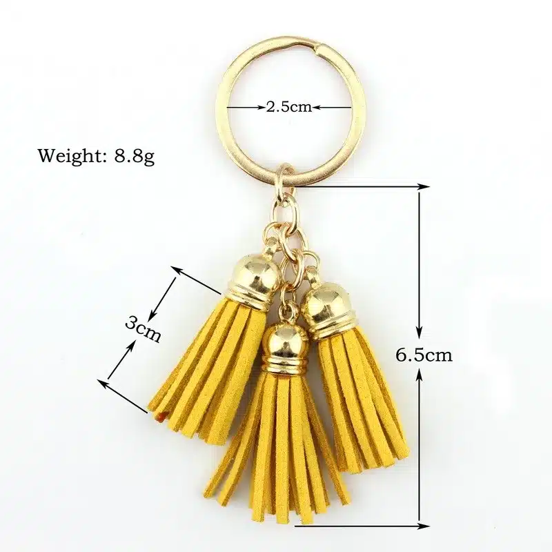 2016 New Fashion Women Casual Triple Leather Tassels Women Keychain Bag Pendant Alloy Car Key Chain Ring Holder Trendy Jewelry 19
