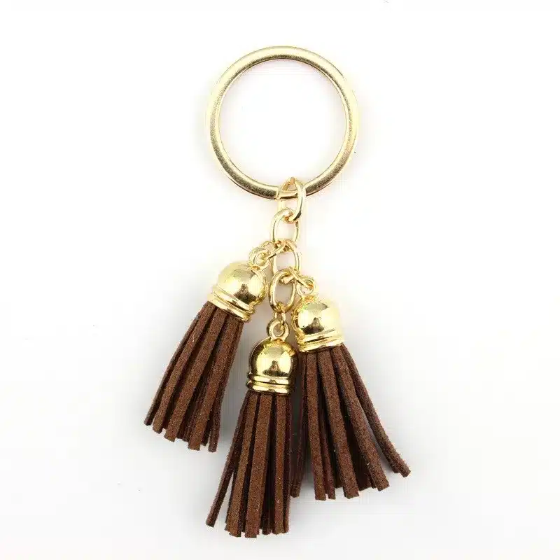2016 New Fashion Women Casual Triple Leather Tassels Women Keychain Bag Pendant Alloy Car Key Chain Ring Holder Trendy Jewelry 28