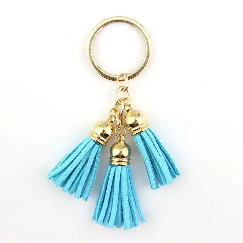 2016 New Fashion Women Casual Triple Leather Tassels Women Keychain Bag Pendant Alloy Car Key Chain Ring Holder Trendy Jewelry 30
