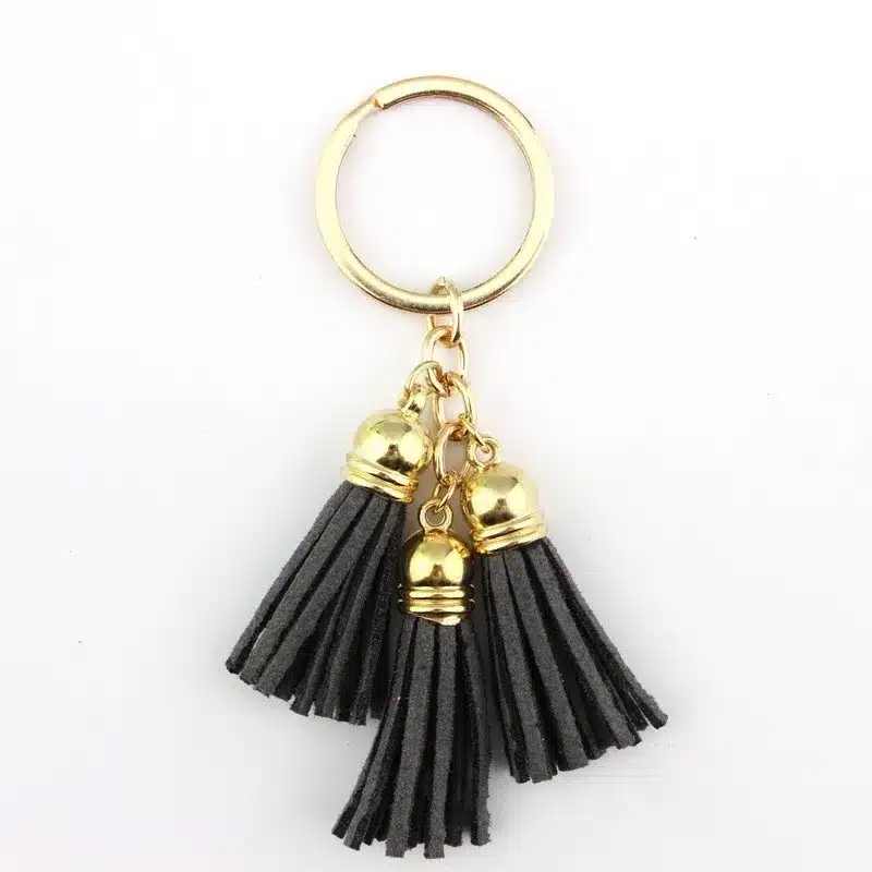 2016 New Fashion Women Casual Triple Leather Tassels Women Keychain Bag Pendant Alloy Car Key Chain Ring Holder Trendy Jewelry 31