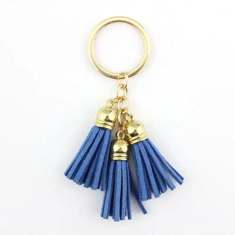 2016 New Fashion Women Casual Triple Leather Tassels Women Keychain Bag Pendant Alloy Car Key Chain Ring Holder Trendy Jewelry 32
