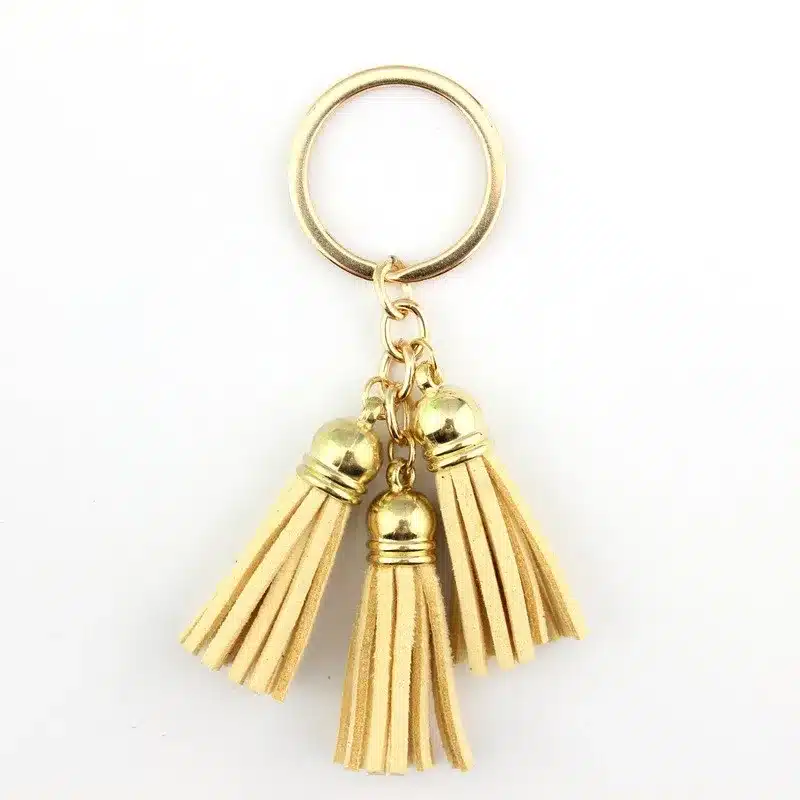 2016 New Fashion Women Casual Triple Leather Tassels Women Keychain Bag Pendant Alloy Car Key Chain Ring Holder Trendy Jewelry 34