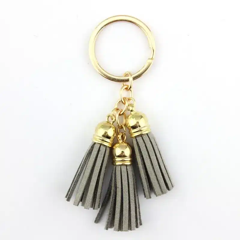 2016 New Fashion Women Casual Triple Leather Tassels Women Keychain Bag Pendant Alloy Car Key Chain Ring Holder Trendy Jewelry 36