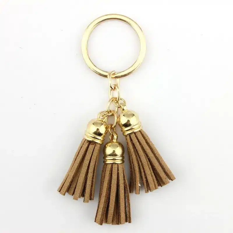2016 New Fashion Women Casual Triple Leather Tassels Women Keychain Bag Pendant Alloy Car Key Chain Ring Holder Trendy Jewelry 39
