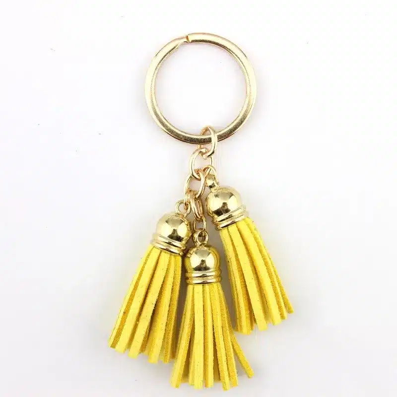 2016 New Fashion Women Casual Triple Leather Tassels Women Keychain Bag Pendant Alloy Car Key Chain Ring Holder Trendy Jewelry 41