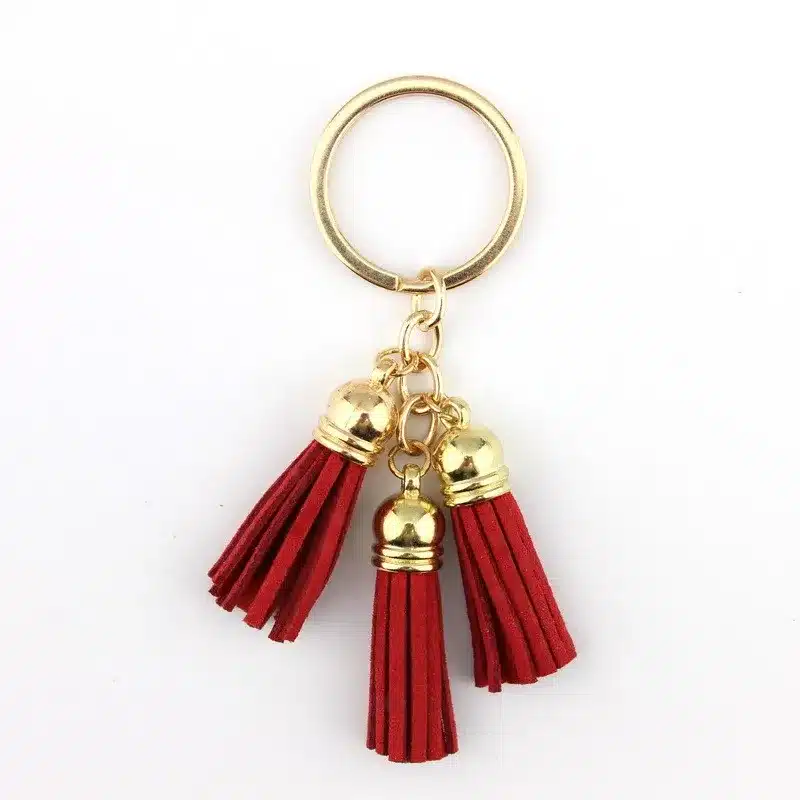 2016 New Fashion Women Casual Triple Leather Tassels Women Keychain Bag Pendant Alloy Car Key Chain Ring Holder Trendy Jewelry 42