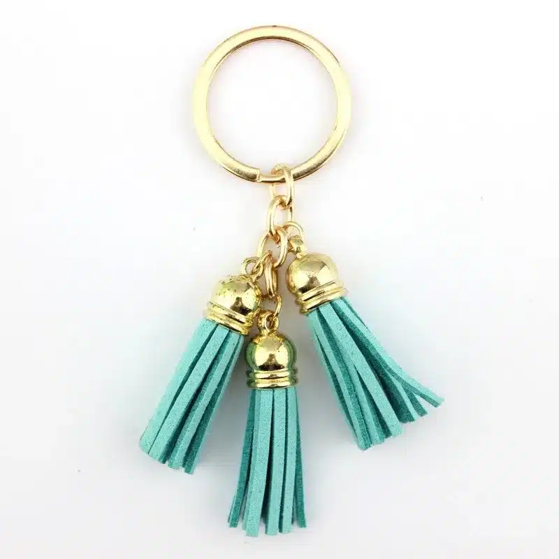 2016 New Fashion Women Casual Triple Leather Tassels Women Keychain Bag Pendant Alloy Car Key Chain Ring Holder Trendy Jewelry 43