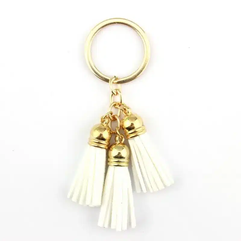 2016 New Fashion Women Casual Triple Leather Tassels Women Keychain Bag Pendant Alloy Car Key Chain Ring Holder Trendy Jewelry 44