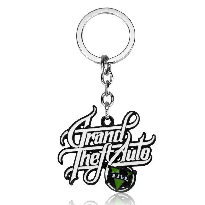 PS4 GTA 5 Game keychain Hot Sale ! Grand Theft Auto 5 Key Chain For Fans Xbox PC Rockstar Key Ring Holder 4.5cm Jewelry Llaveros 15