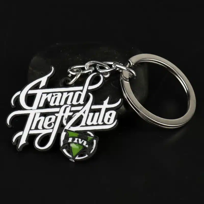 PS4 GTA 5 Game keychain Hot Sale ! Grand Theft Auto 5 Key Chain For Fans Xbox PC Rockstar Key Ring Holder 4.5cm Jewelry Llaveros 17