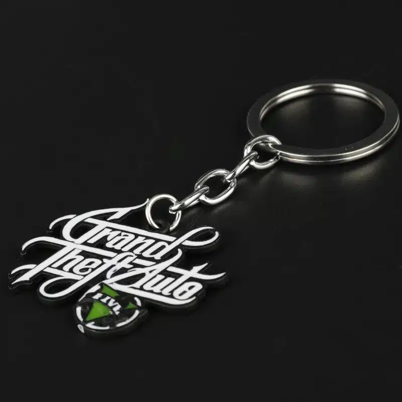 PS4 GTA 5 Game keychain Hot Sale ! Grand Theft Auto 5 Key Chain For Fans Xbox PC Rockstar Key Ring Holder 4.5cm Jewelry Llaveros 18