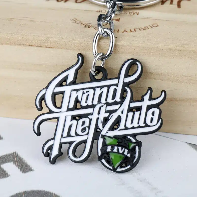 PS4 GTA 5 Game keychain Hot Sale ! Grand Theft Auto 5 Key Chain For Fans Xbox PC Rockstar Key Ring Holder 4.5cm Jewelry Llaveros 19