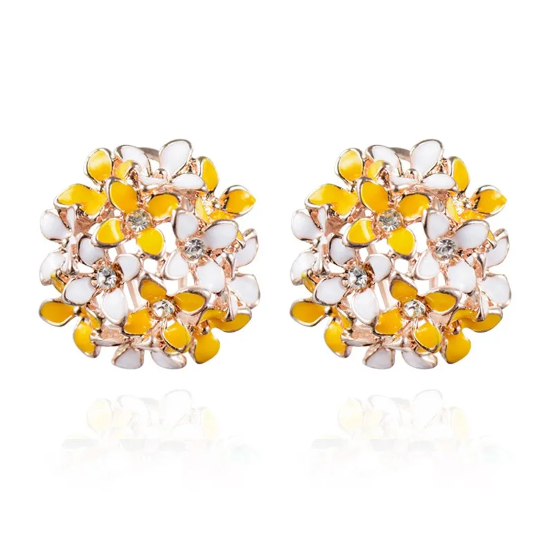 Stud Earrings for Women Female 2017 Boucle d'oreille Crystal Flower Clover Earring Gold Bijoux Jewelry Brincos Mujer 18
