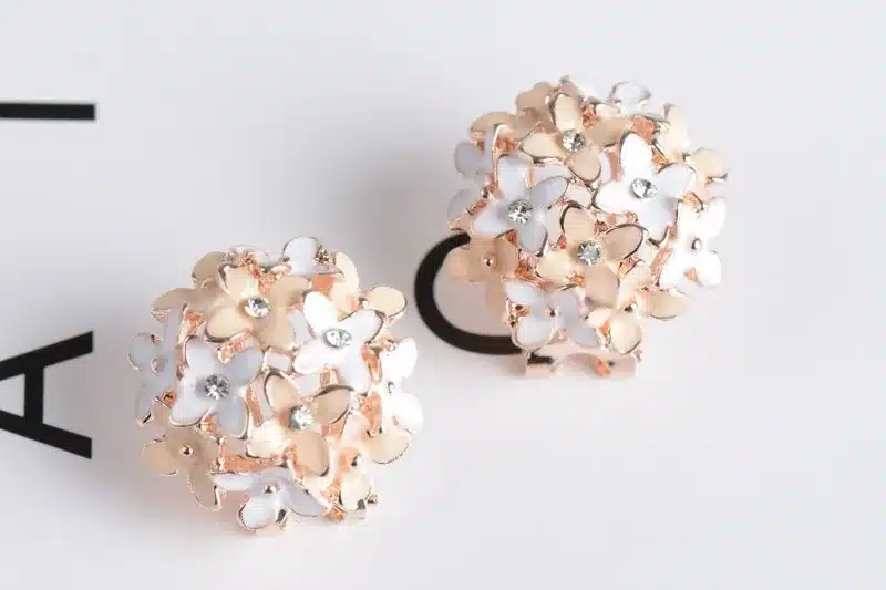 Stud Earrings for Women Female 2017 Boucle d'oreille Crystal Flower Clover Earring Gold Bijoux Jewelry Brincos Mujer 19