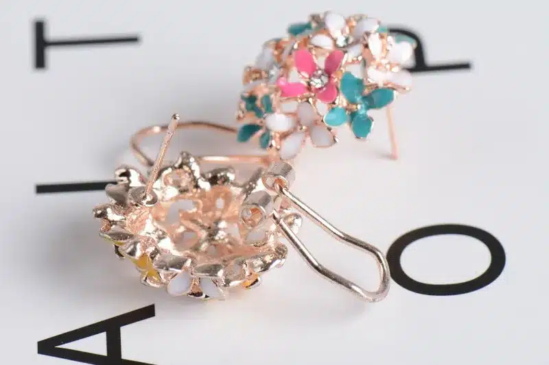 Stud Earrings for Women Female 2017 Boucle d'oreille Crystal Flower Clover Earring Gold Bijoux Jewelry Brincos Mujer 23