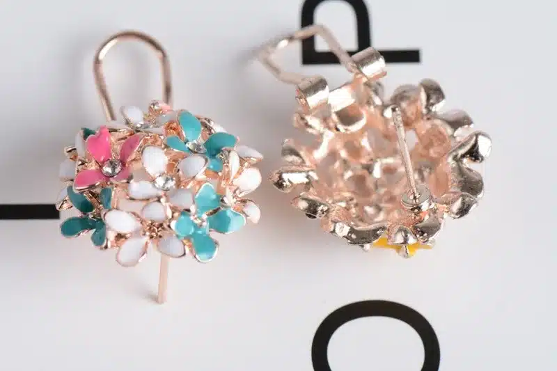 Stud Earrings for Women Female 2017 Boucle d'oreille Crystal Flower Clover Earring Gold Bijoux Jewelry Brincos Mujer 24