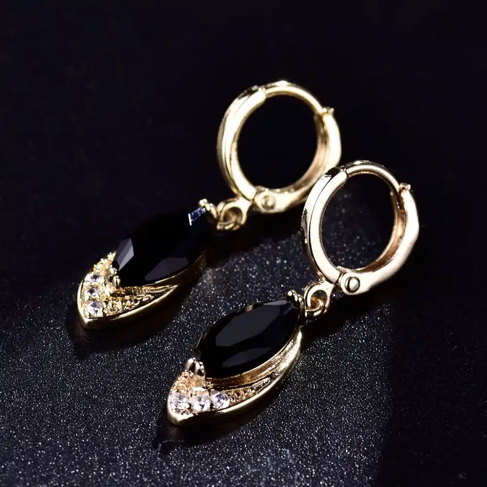 XIAGAO Trendy Long Oval Drop Earrings for Women Gold-color Dangle Piercing Earring Pink CZ Zircon Crystal Wedding Jewelry 20
